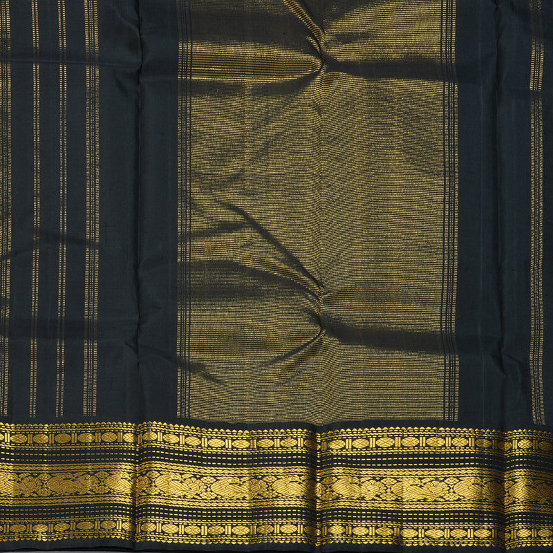Hayagrivas Handloom Yellow Kanjivaram Silk Saree with Black Border KBF356F12-3