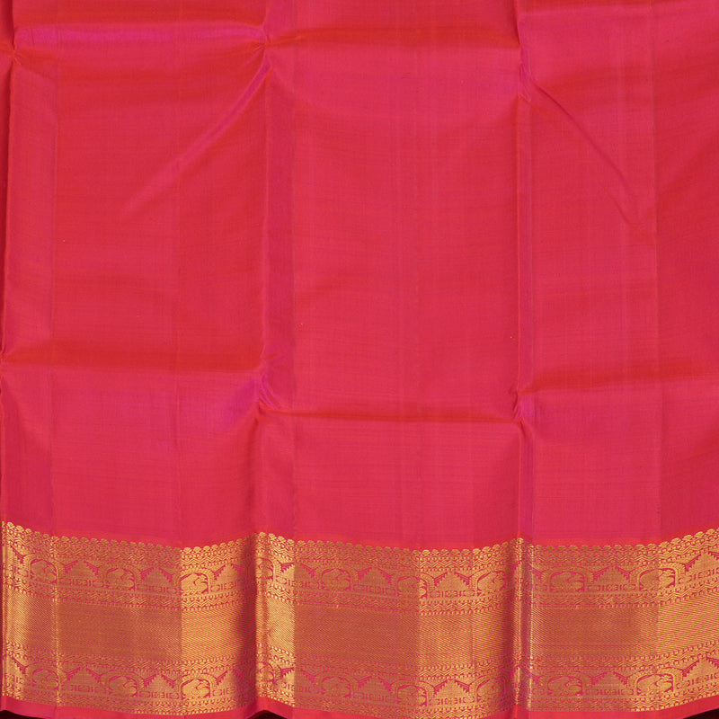 Hayagrivas Handloom Gray Kanjivaram Silk Saree with Pinkish-Orange Border KBF356F12-6