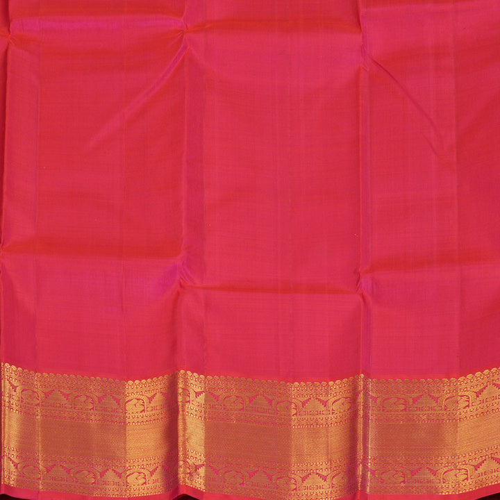 Hayagrivas Handloom Gray Kanjivaram Silk Saree with Pinkish-Orange Border KBF356F12-6