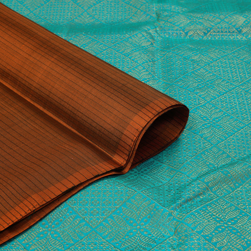 Hayagrivas Handloom Rust Orange Kanjivaram Silk Saree KBF356F3-3