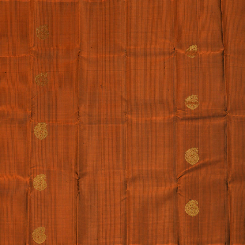 Hayagrivas Handloom Rust Orange Kanjivaram Silk Saree KBF356F3-3