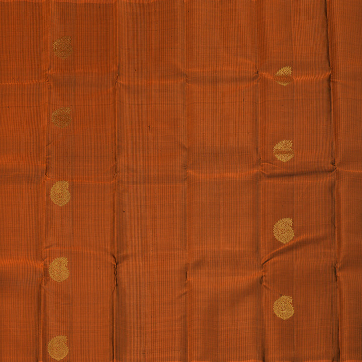 Hayagrivas Handloom Rust Orange Kanjivaram Silk Saree KBF356F3-3