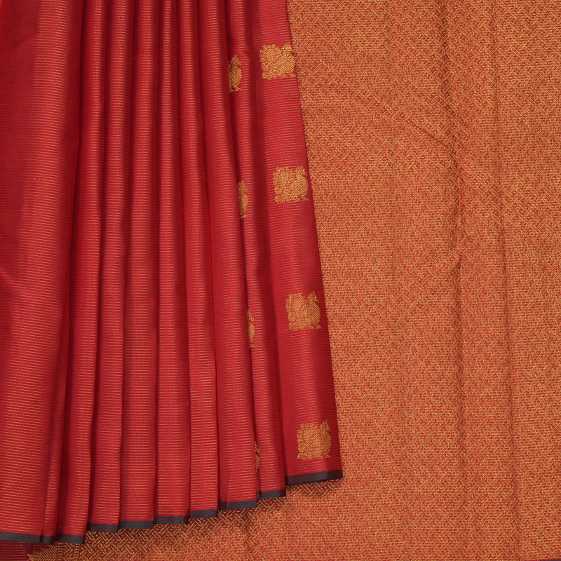 Hayagrivas Handloom Red Kanjivaram Silk Saree KBF356F6-2