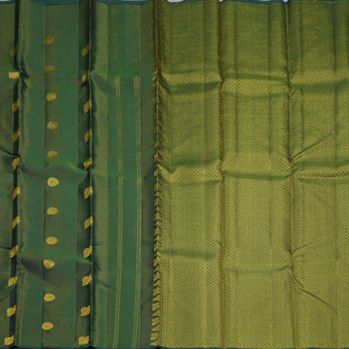 Hayagrivas Handloom Bottle Green Kanjivaram Silk Saree KBF356F6-5