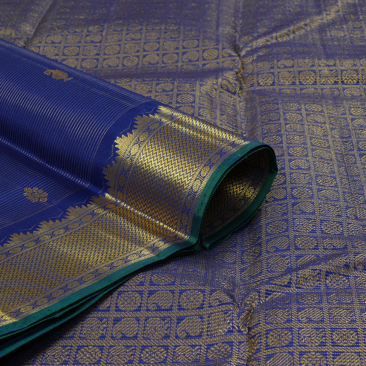 Hayagrivas Handloom Navy Blue Kanjivaram Silk Saree KBF356F6-6