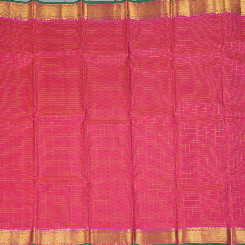 Hayagrivas Handloom Pink Checks Kanjivaram Silk Saree KBF356F6-8