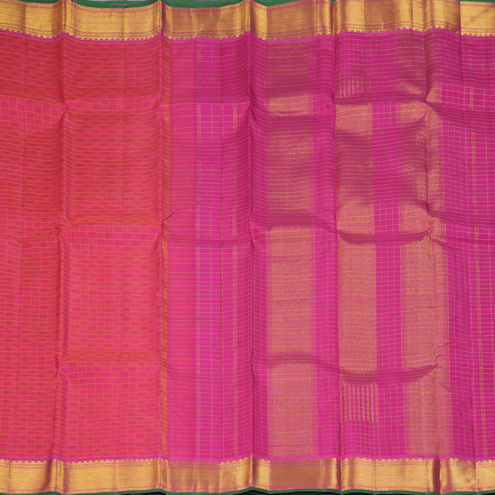 Hayagrivas Handloom Pink Checks Kanjivaram Silk Saree KBF356F6-8
