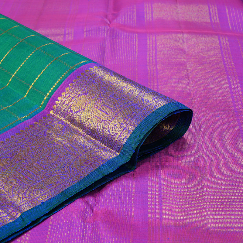 Hayagrivas Handloom Mayilkazhuthu Kanjivaram Silk Saree with Purple Border KBF356F6-9