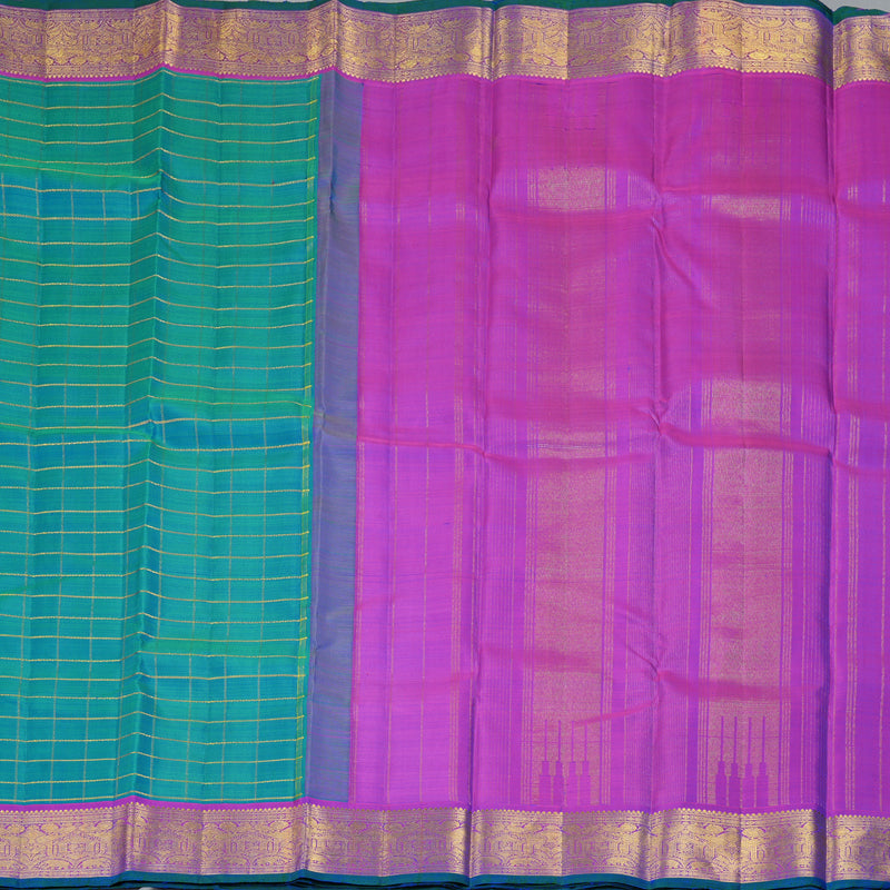 Hayagrivas Handloom Mayilkazhuthu Kanjivaram Silk Saree with Purple Border KBF356F6-9