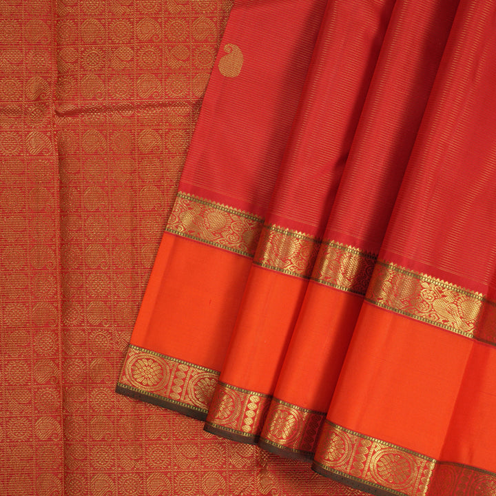 Hayagrivas Handloom Red Kanjivaram Silk Saree KBF356F7-2