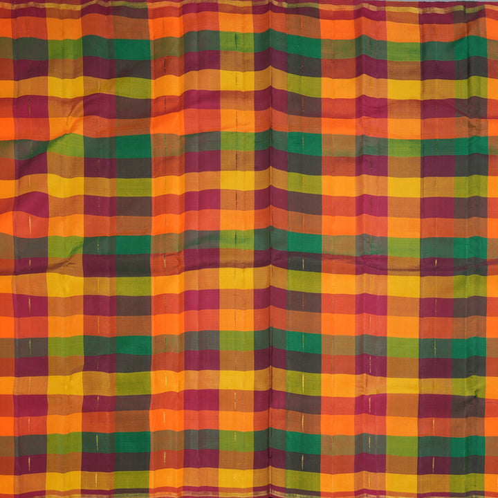 Hayagrivas Handloom Multicolour Checks Kanjivaram Silk Saree KBF357F4-1