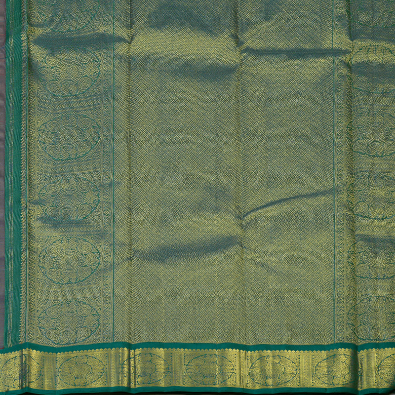 Hayagrivas Handloom Fanta Orange Kanjivaram Silk Saree with Peacock Green Border KBF35D7-1