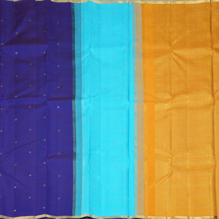 Hayagrivas Handloom MS Blue Kanjivaram Silk Saree KBF360F3-1