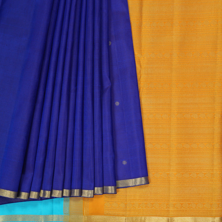 Hayagrivas Handloom MS Blue Kanjivaram Silk Saree KBF360F3-1