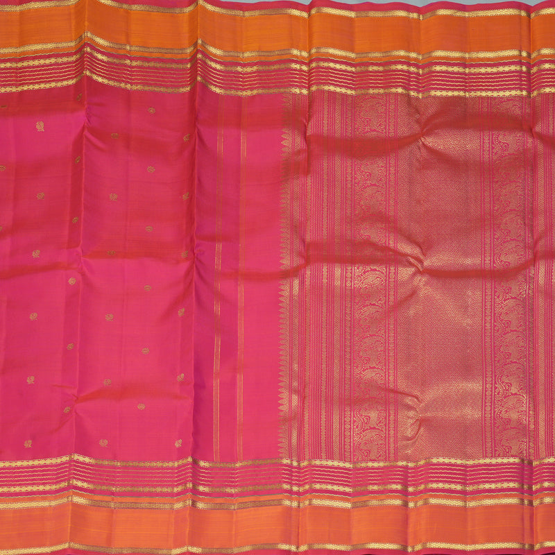 Hayagrivas Handloom Rani Pink Kanjivaram Silk Saree KBF360F4-1