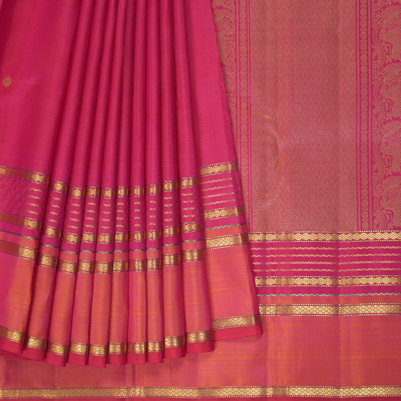 Hayagrivas Handloom Rani Pink Kanjivaram Silk Saree KBF360F4-1