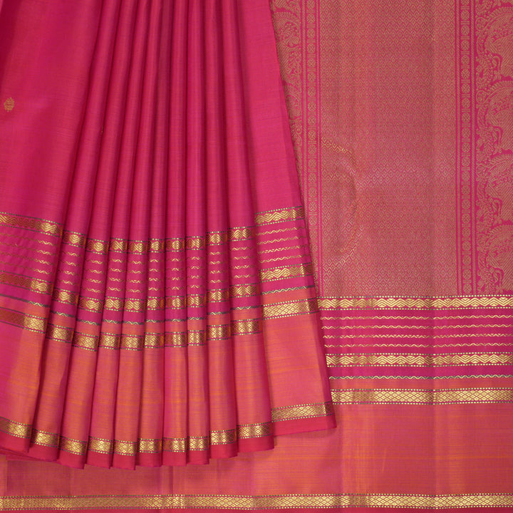 Hayagrivas Handloom Rani Pink Kanjivaram Silk Saree KBF360F4-1