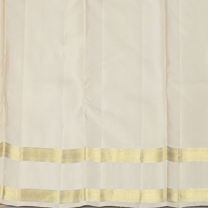 Hayagrivas Handloom Half-White Kanjivaram Silk Saree KBF360F6-1