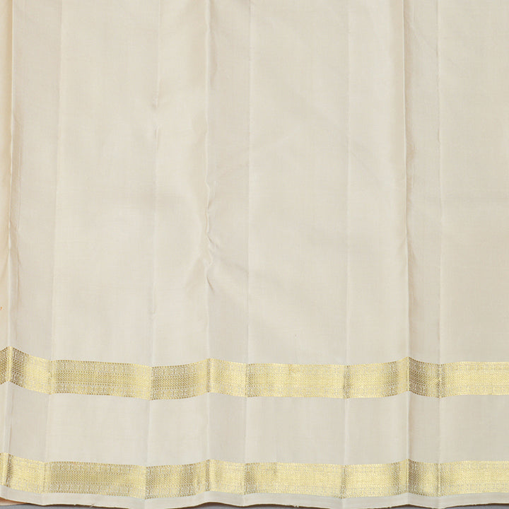 Hayagrivas Handloom Half-White Kanjivaram Silk Saree KBF360F6-1