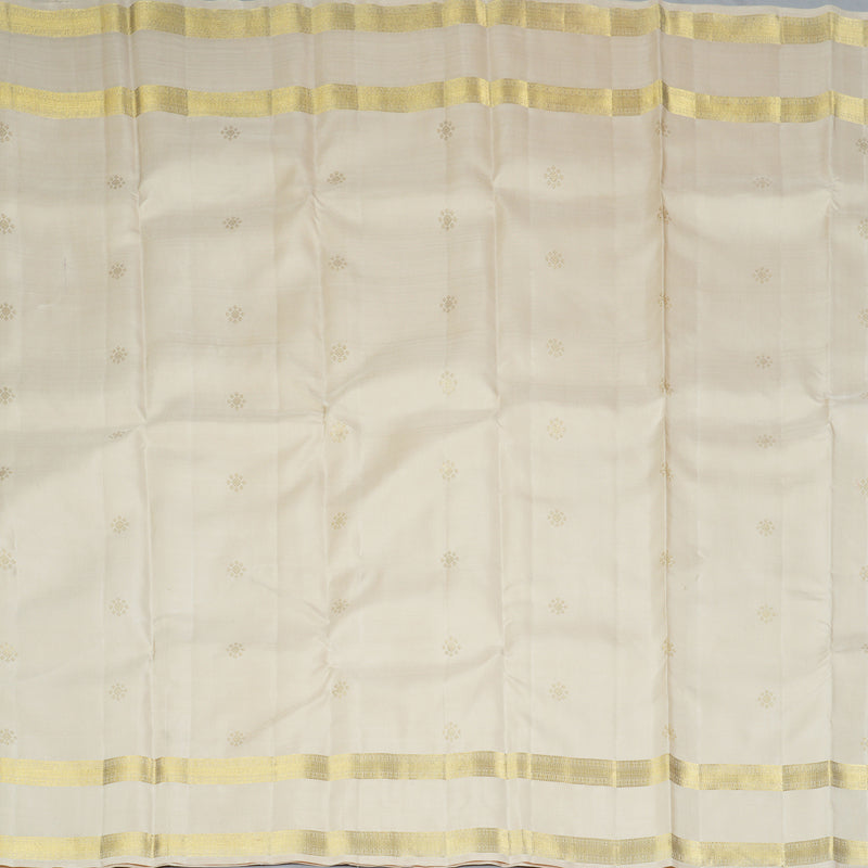 Hayagrivas Handloom Half-White Kanjivaram Silk Saree KBF360F6-1