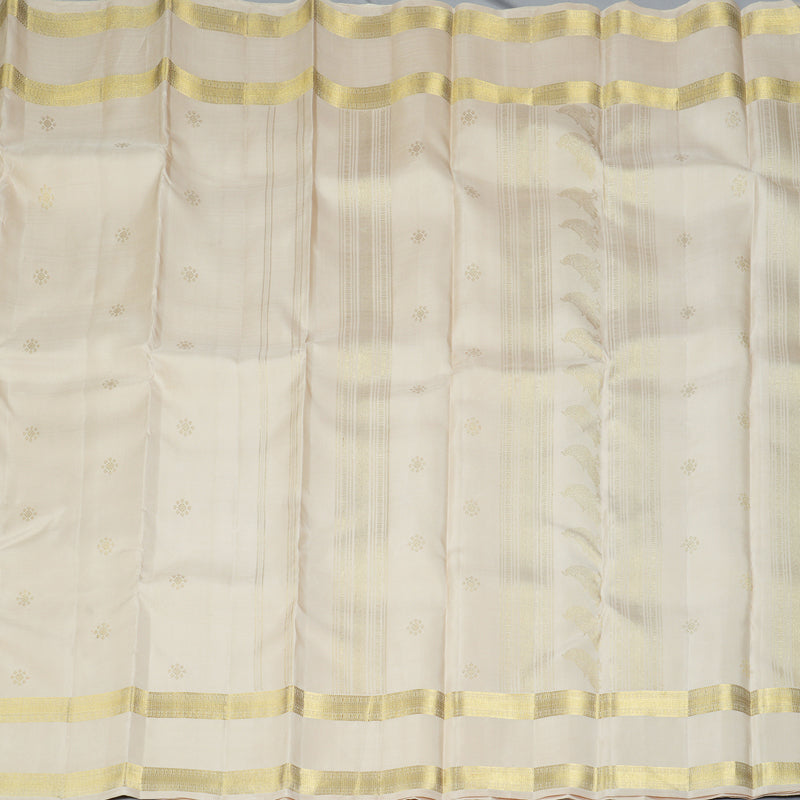 Hayagrivas Handloom Half-White Kanjivaram Silk Saree KBF360F6-1
