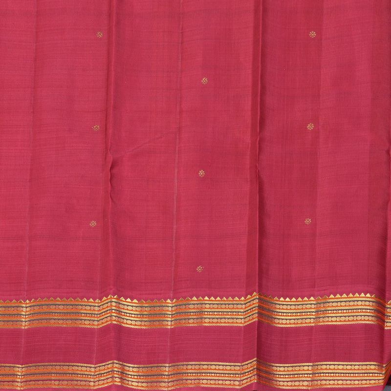 Hayagrivas Handloom Tumeric Yellow Kanjivaram Silk Saree with Maroon Border KBF360F8-1