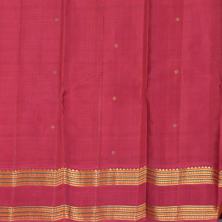 Hayagrivas Handloom Tumeric Yellow Kanjivaram Silk Saree with Maroon Border KBF360F8-1