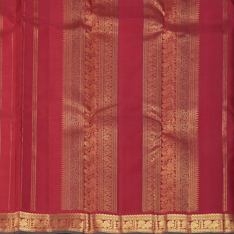 Hayagrivas Handloom Manjal Kanjivaram Silk Saree with Maroon Border KBF360F9-1