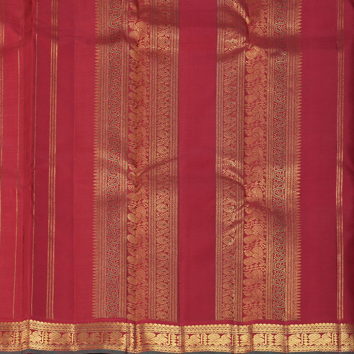 Hayagrivas Handloom Manjal Kanjivaram Silk Saree with Maroon Border KBF360F9-1