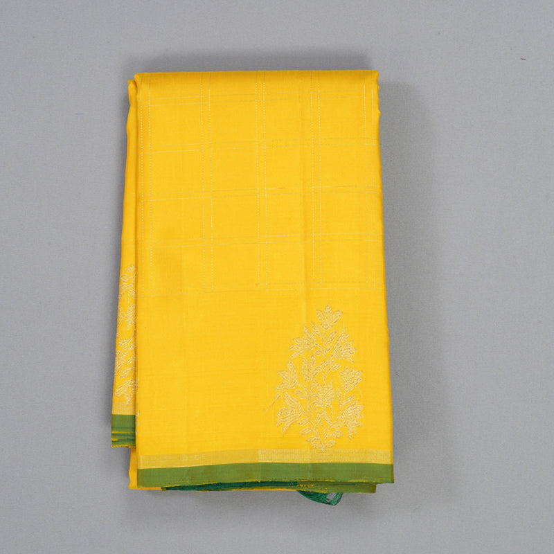 Hayagrivas Handloom Yellow Kanjivaram Silk Saree KBF361F1-1