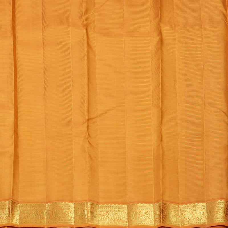 Hayagrivas Handloom Coffee Brown Kanjivaram Silk Saree with Golden Orange Border KBF361F5-1