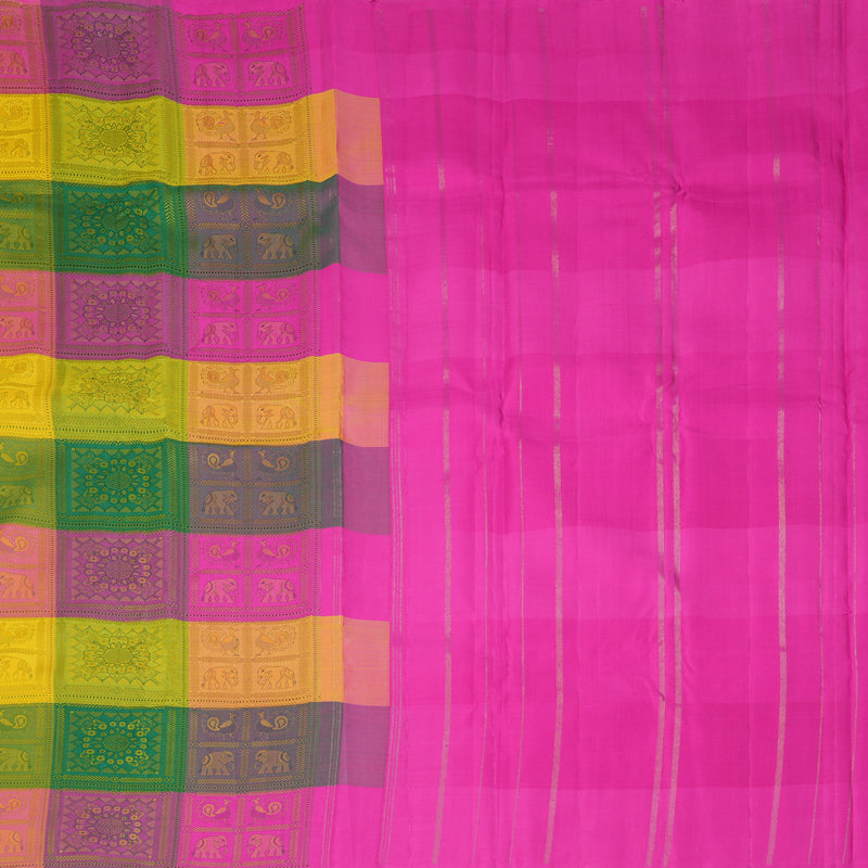 Hayagrivas Handloom Multicolour Checks Kanjivaram Silk Saree KBF361F6-1