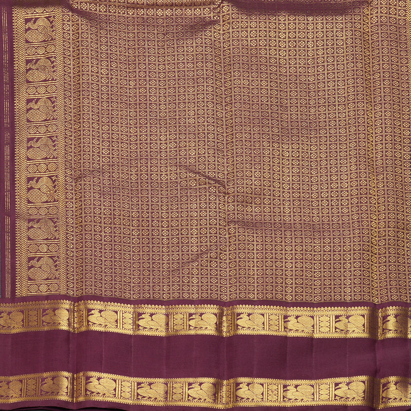 Hayagrivas Handloom Teal Kanjivaram Silk Saree with Vadamalli Border KBF362F1-2