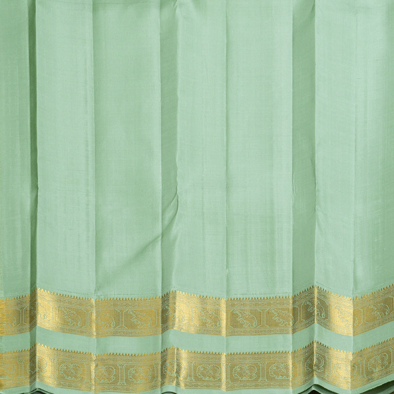 Hayagrivas Handloom Lotus Pink Kanjivaram Silk Saree with Pastel Green Border KBF362F2-3