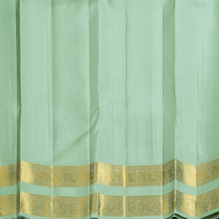 Hayagrivas Handloom Lotus Pink Kanjivaram Silk Saree with Pastel Green Border KBF362F2-3