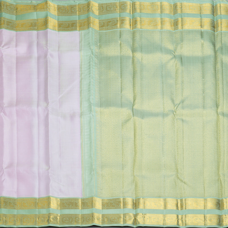 Hayagrivas Handloom Lotus Pink Kanjivaram Silk Saree with Pastel Green Border KBF362F2-3