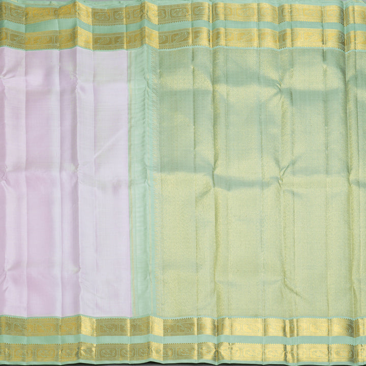 Hayagrivas Handloom Lotus Pink Kanjivaram Silk Saree with Pastel Green Border KBF362F2-3