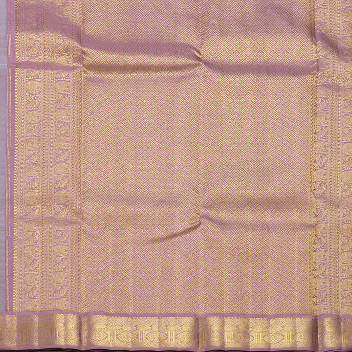 Hayagrivas Handloom Powder Blue Kanjivaram Silk Saree with Mauve Border KBF362F3-2