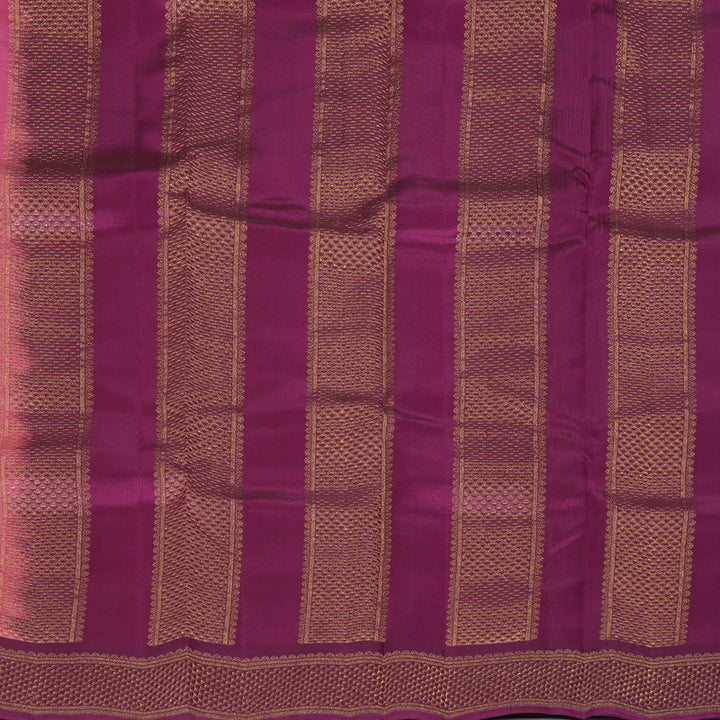 Hayagrivas Handloom Rose Pink Kanjivaram Silk Saree with Purple Border KBF364F1-5