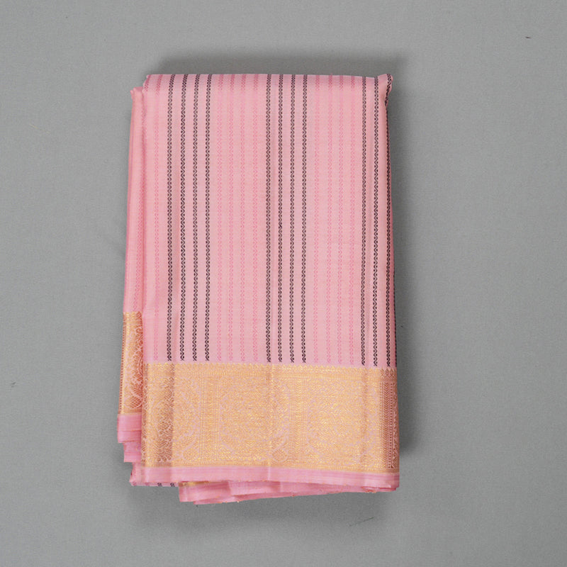 Hayagrivas Handloom Rose Pink Kanjivaram Silk Saree KBF365F3-1