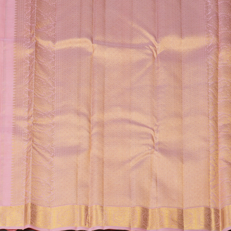 Hayagrivas Handloom Rose Pink Kanjivaram Silk Saree KBF365F3-1