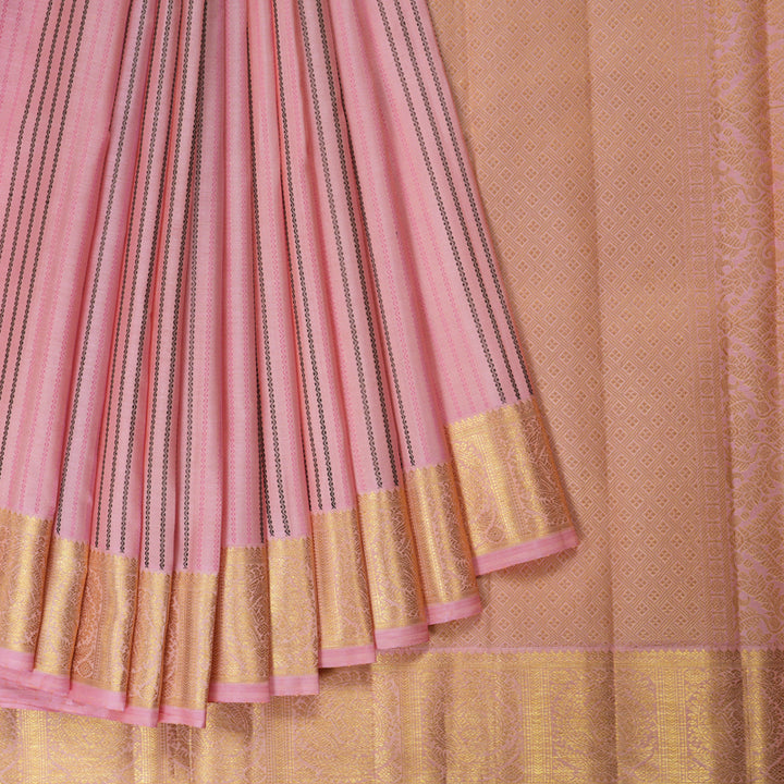 Hayagrivas Handloom Rose Pink Kanjivaram Silk Saree KBF365F3-1