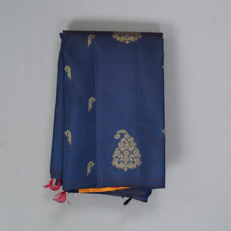 Hayagrivas Handloom Midnight Blue Kanjivaram Silk Saree KBF366F2-1