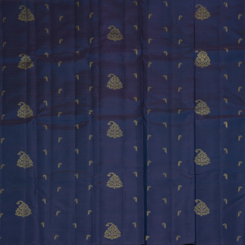 Hayagrivas Handloom Midnight Blue Kanjivaram Silk Saree KBF366F2-1