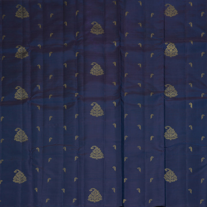 Hayagrivas Handloom Midnight Blue Kanjivaram Silk Saree KBF366F2-1