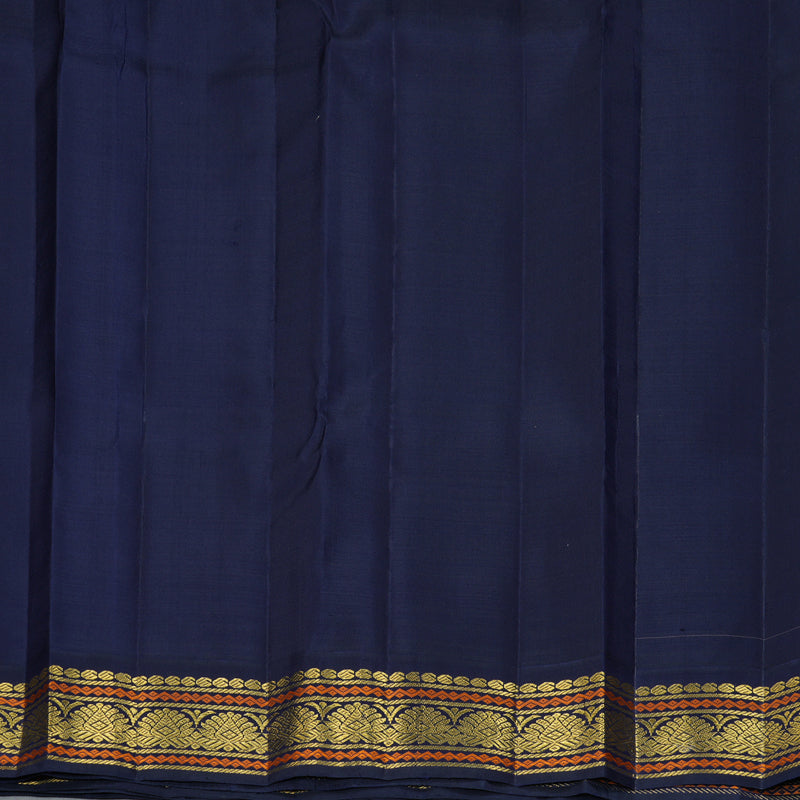 Hayagrivas Handloom Mild Onion Pink Kanjivaram Silk Saree with Navy Blue Border KBF366F5-1