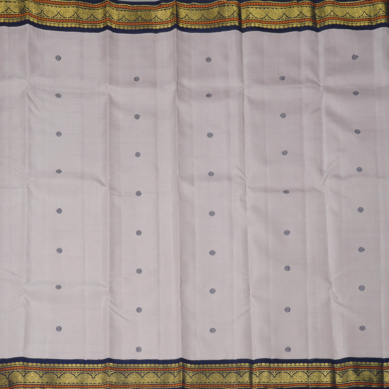 Hayagrivas Handloom Mild Onion Pink Kanjivaram Silk Saree with Navy Blue Border KBF366F5-1