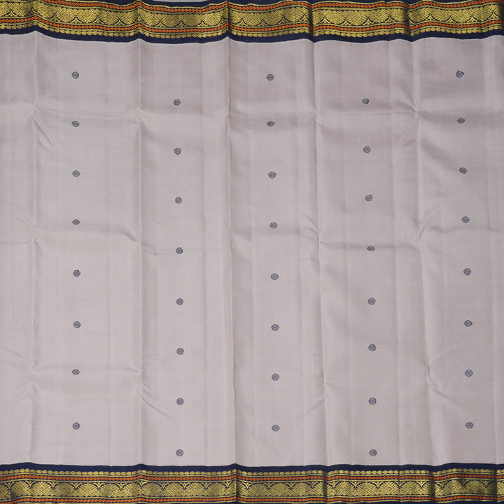 Hayagrivas Handloom Mild Onion Pink Kanjivaram Silk Saree with Navy Blue Border KBF366F5-1