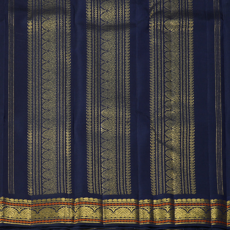 Hayagrivas Handloom Mild Onion Pink Kanjivaram Silk Saree with Navy Blue Border KBF366F5-1