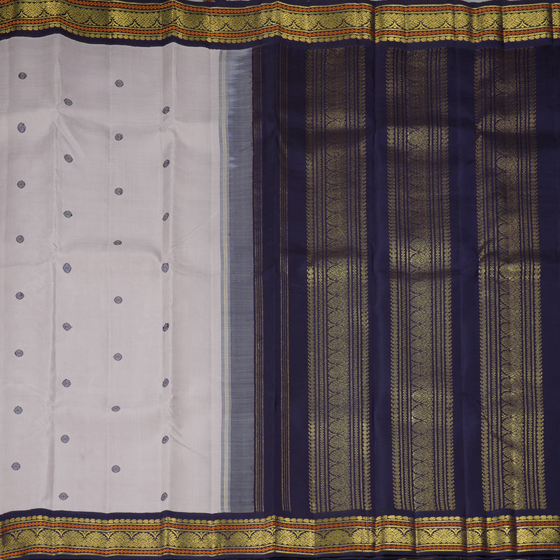 Hayagrivas Handloom Mild Onion Pink Kanjivaram Silk Saree with Navy Blue Border KBF366F5-1